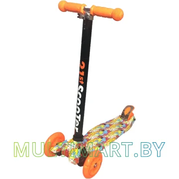 Самокат 21st Scooter Maxi ORG 036Z2 оранжевый, прозрачные колёса